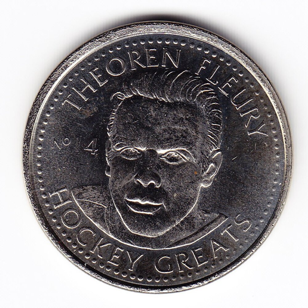 1996 Theoren Fleury No 14 Hockey Greats NHLPA Medal (b70)
